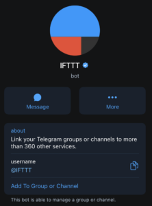 IFTTT telegram bot image